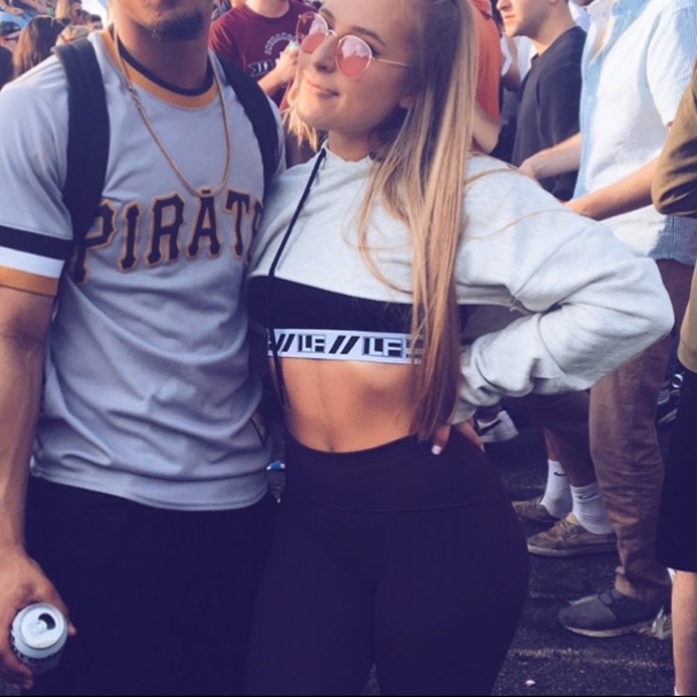 LF tape detail crop top / sports bra